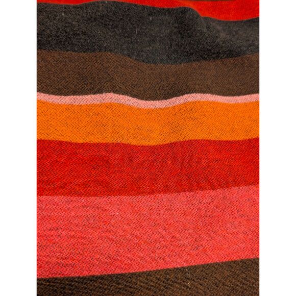 LOFT Petite Wrap Mini Skirt Wool Blend Striped Red Brown 4P Fall - Picture 7 of 10